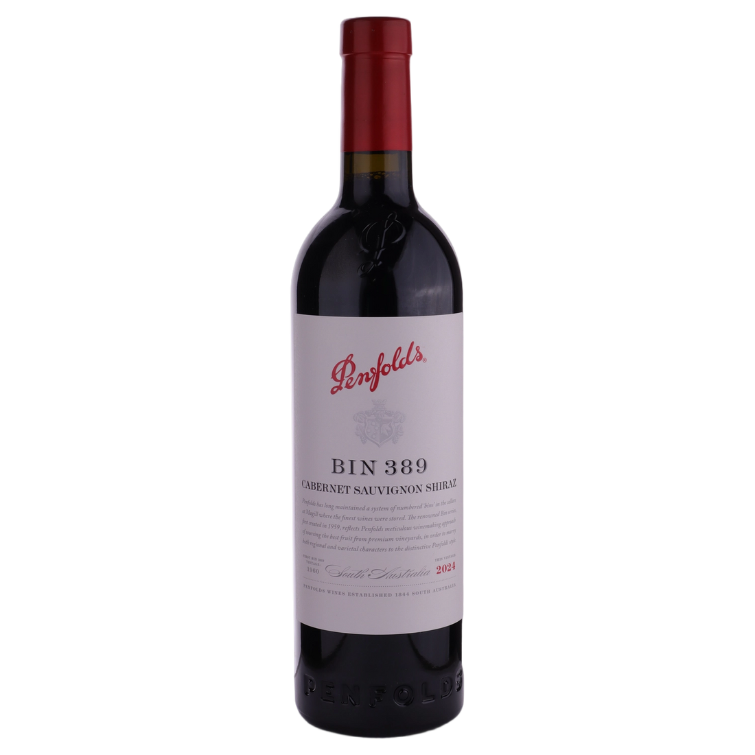 A bottle of Penfolds Bin 389 Cabernet Shiraz 2024 750ml Red Wine