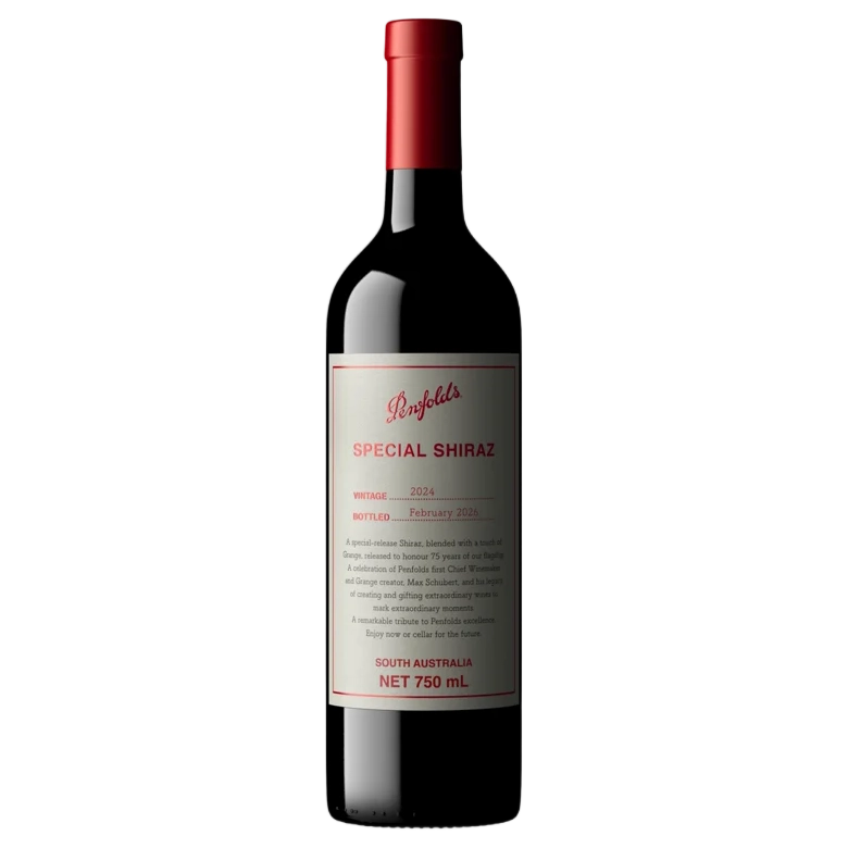 A bottle of Penfolds Special Shiraz 2024 750ml Red Wine