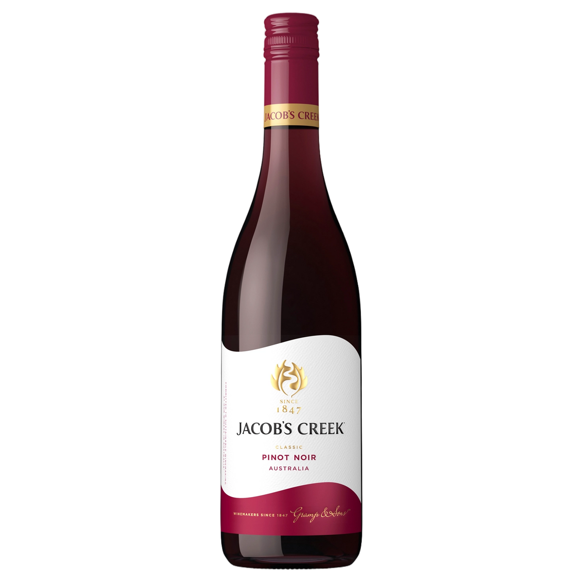 A bottle of Jacobs Creek Classic Pinot Noir 2025 750ml Red Wine