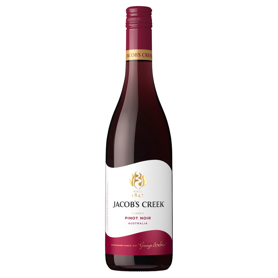 A bottle of Jacobs Creek Classic Pinot Noir 2025 750ml Red Wine