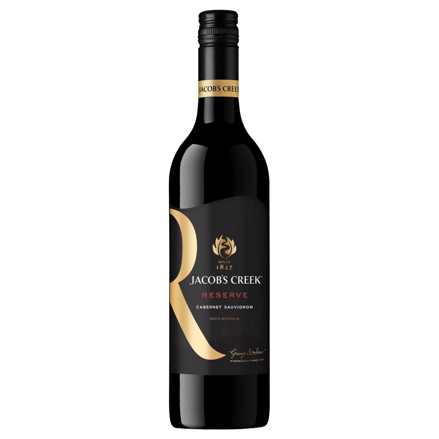 A bottle of Jacobs Creek Reserve Cabernet Sauvignon 2025 750ml Red Wine