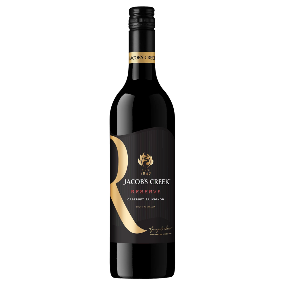 A bottle of Jacobs Creek Reserve Cabernet Sauvignon 2025 750ml Red Wine