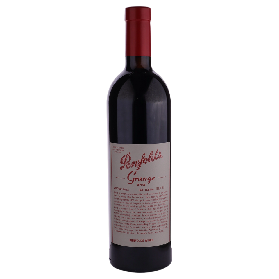 A bottle of Penfolds Grange Shiraz 2022 Cork Gbox 750ml Red Wine