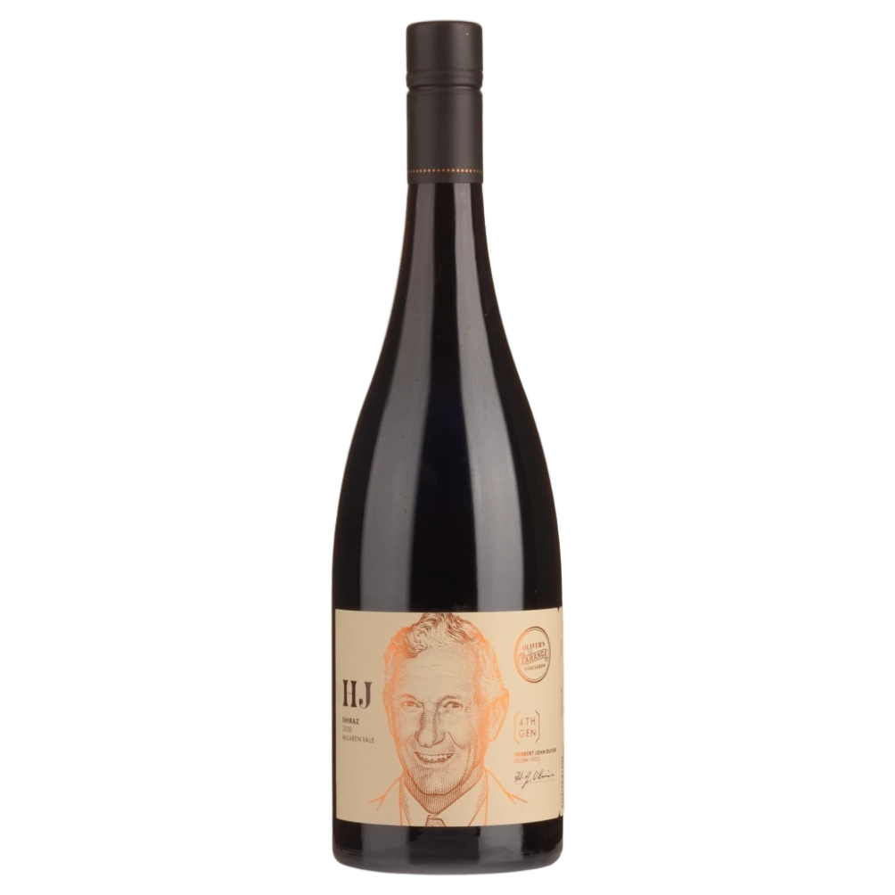 A bottle of Olivers Taranga HJ Reserve Shiraz 2022 750ml Red Wine