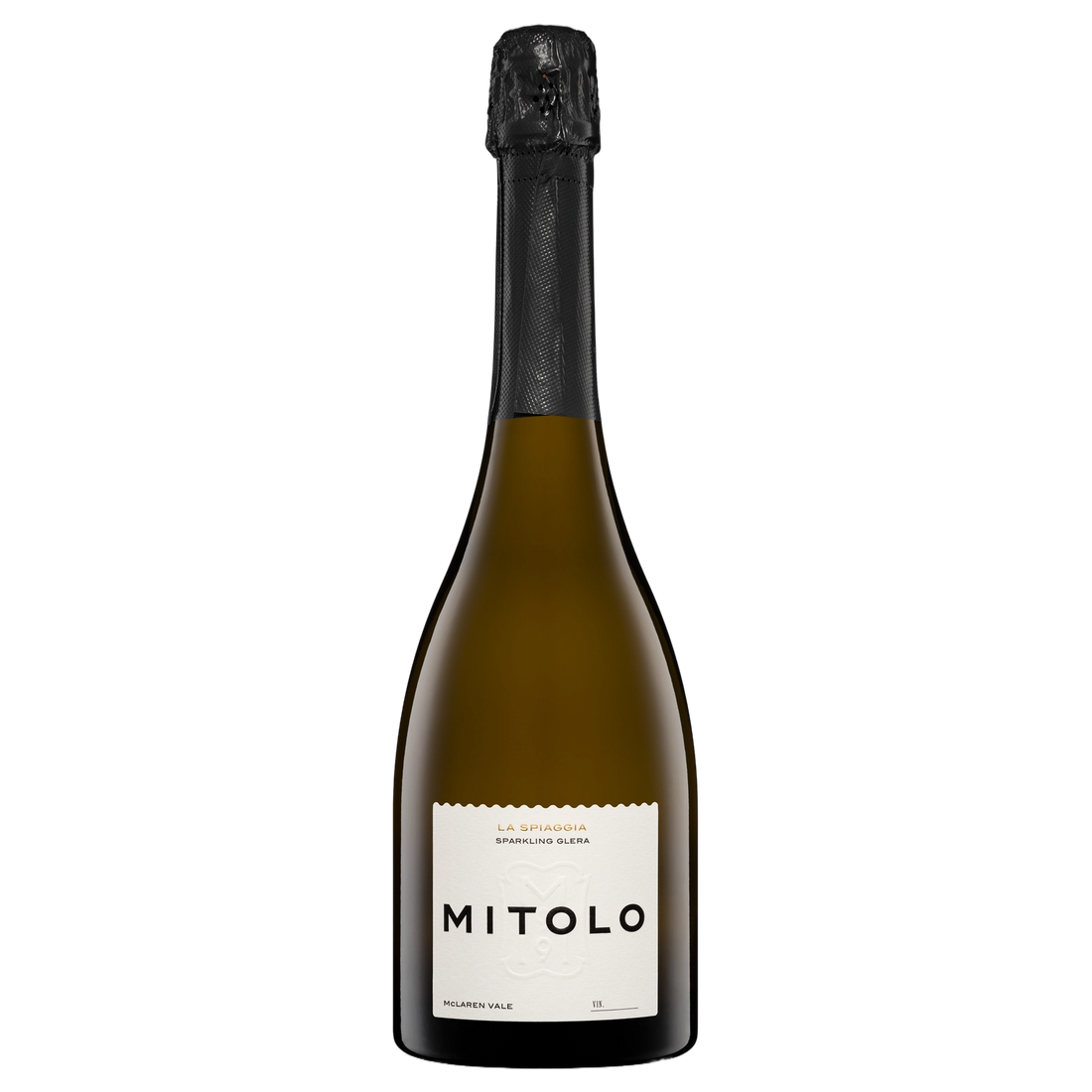 A bottle of Mitolo La Spiaggia McLaren Vale Sparkling Glera 2025 750ml Sparkling Wine