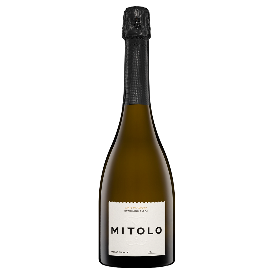 A bottle of Mitolo La Spiaggia McLaren Vale Sparkling Glera 2025 750ml Sparkling Wine