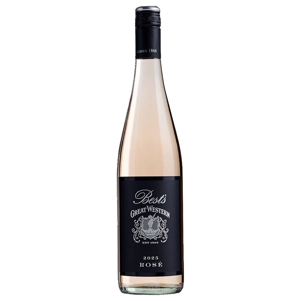 A bottle of Bests Great Western Rose 2025 750ml Rose Wine