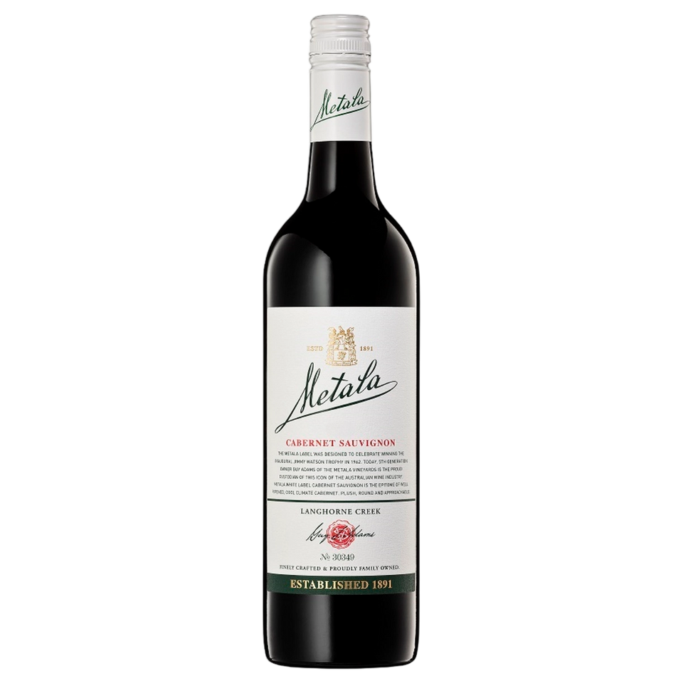 A bottle of Metala White Label Langhorne Creek Cabernet Sauvignon 2020 750ml Red Wine