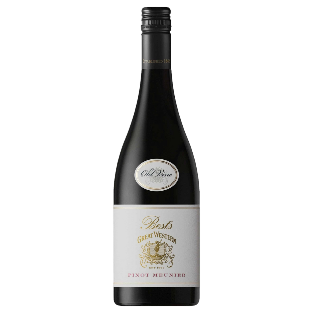 A bottle of Best's Icon Old Vine Pinot Meunier 2024 2024 750ml Red Wine