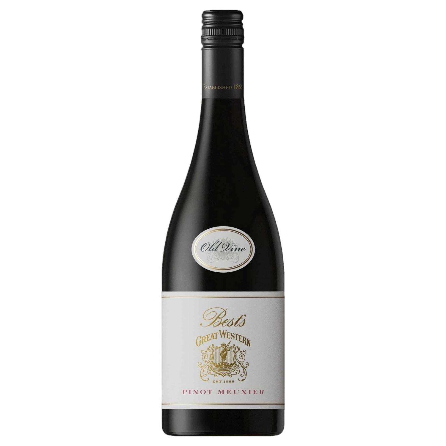 A bottle of Best's Icon Old Vine Pinot Meunier 2024 2024 750ml Red Wine