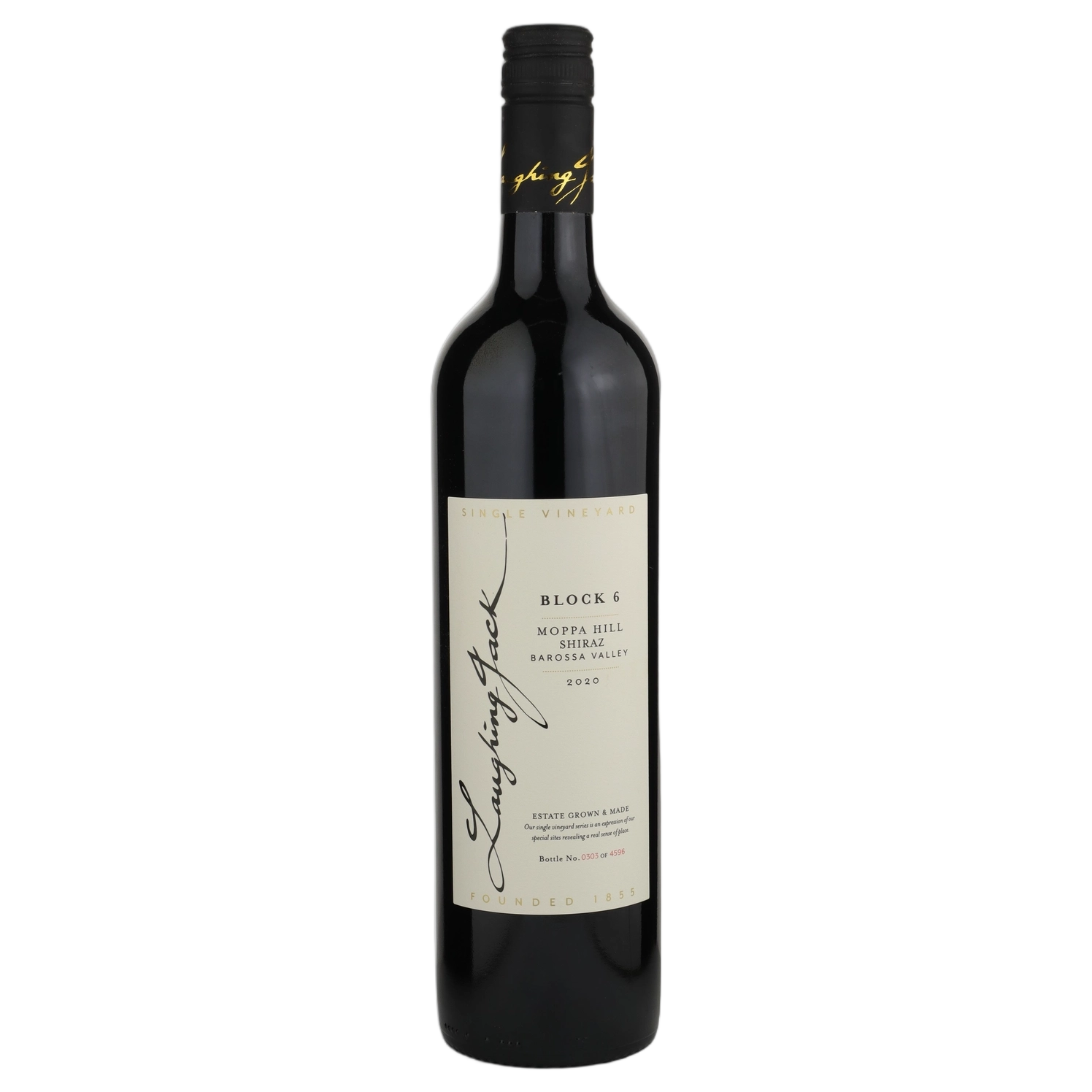 A bottle of Laughing Jack Moppa Hill Block 6 Shiraz 2021 750ml Red Wine