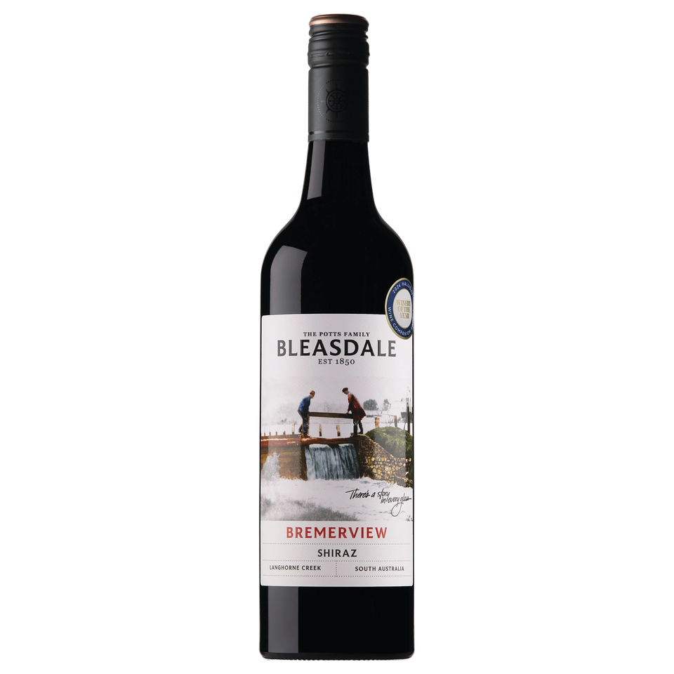 A bottle of Bleasdale Vineyards Bremerview Shiraz 2024 750ml Red Wine