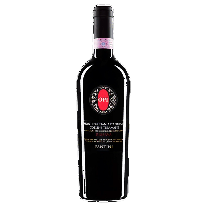 A bottle of Fantini Opi Montepulciano D'Abruzzo Reserva Organic 2016 750ml Red Wine