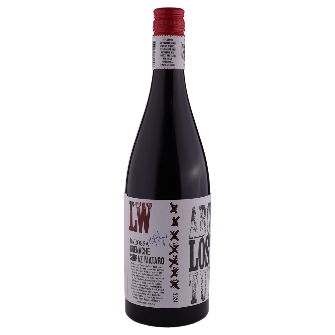 A bottle of Lost Wolf Barossa Valley GSM 2024 750ml Red Wine