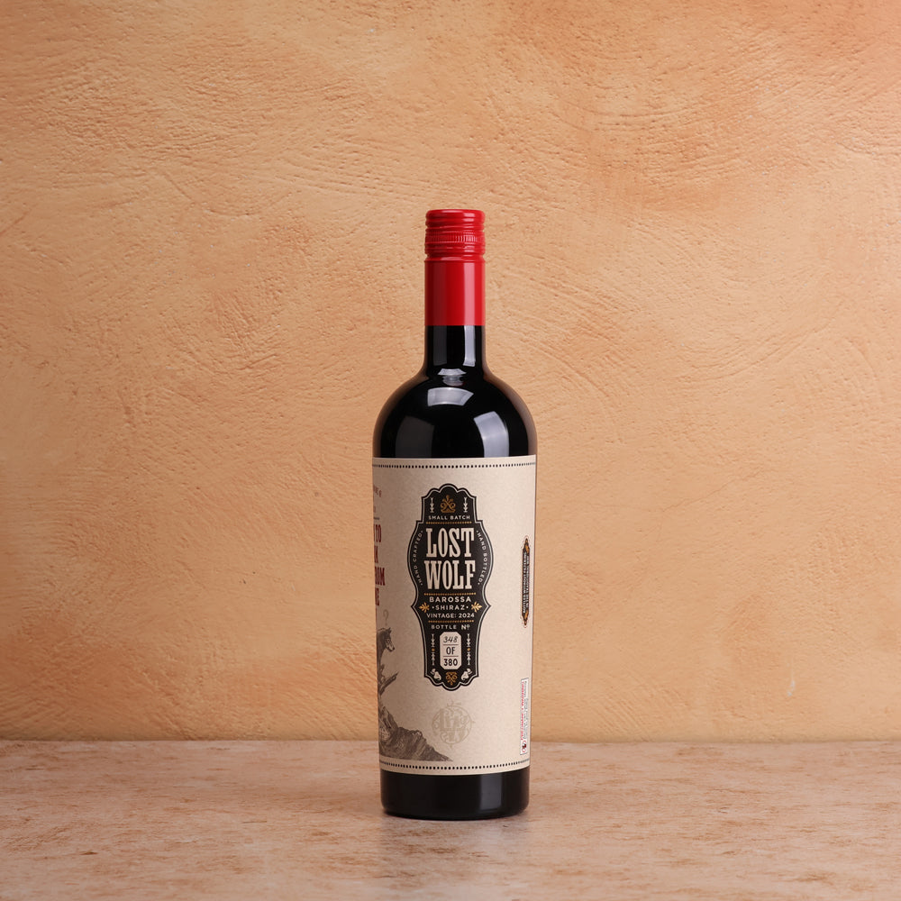 A bottle of Lost Wolf Reserve Barossa Valley Shiraz 2024 750ml Red Wine