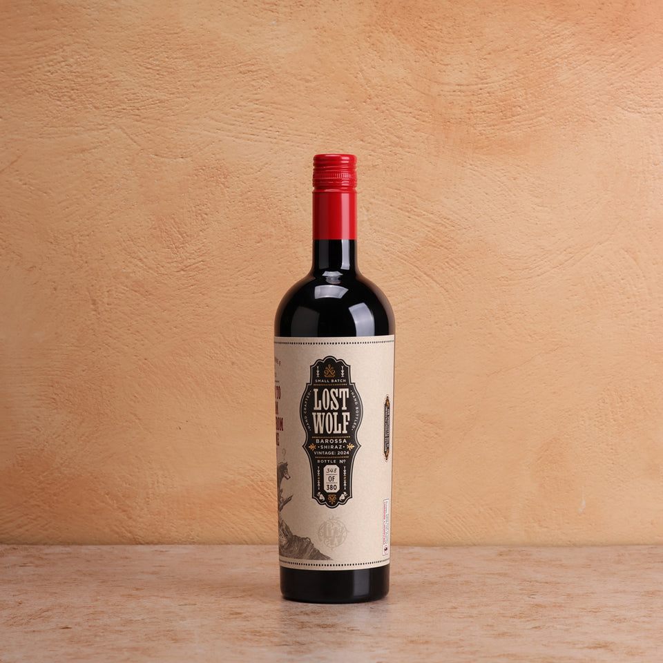 A bottle of Lost Wolf Reserve Barossa Valley Shiraz 2024 750ml Red Wine