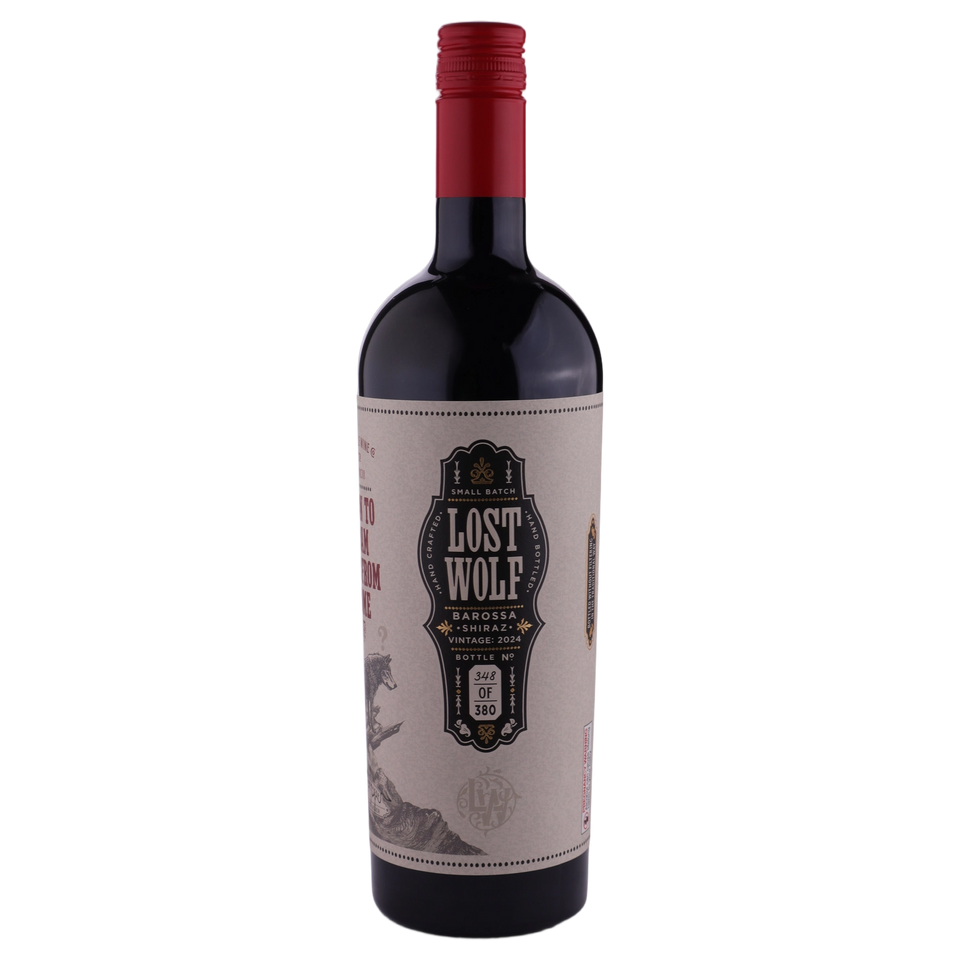 A bottle of Lost Wolf Reserve Barossa Valley Shiraz 2024 750ml Red Wine