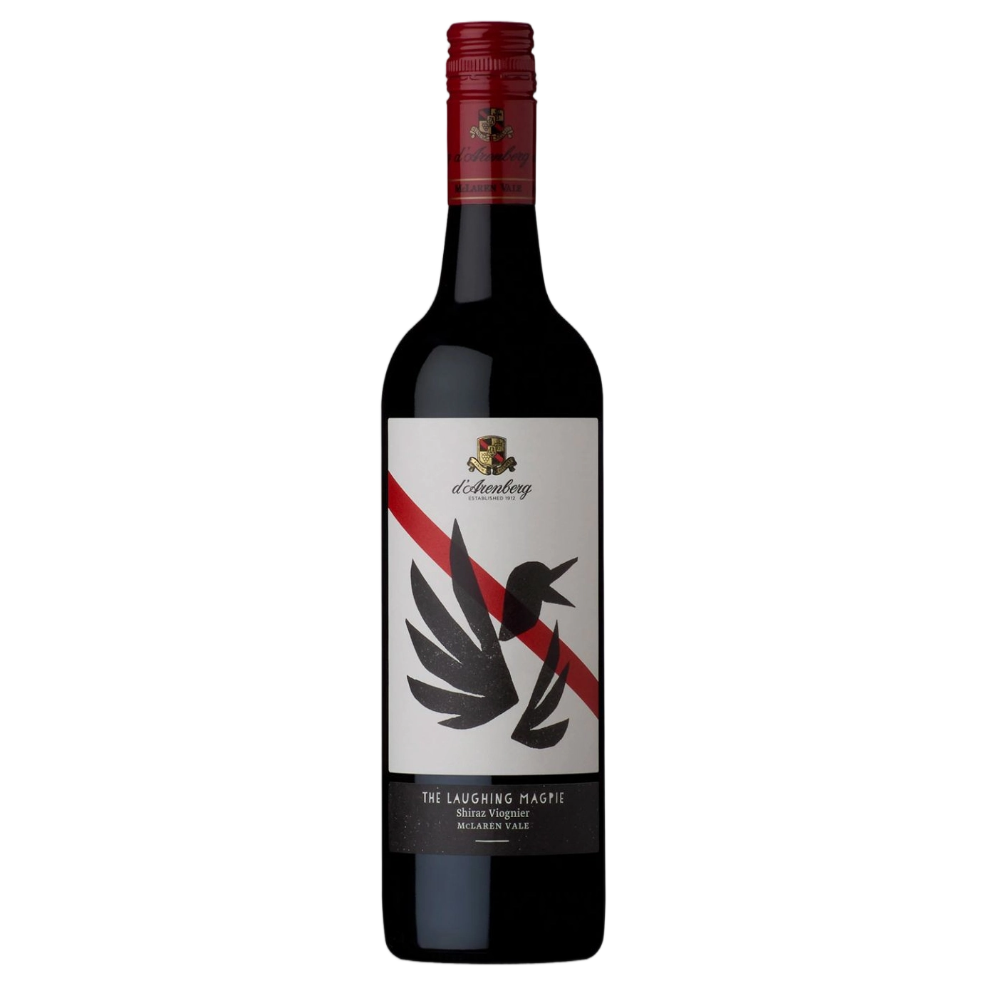 A bottle of d'Arenberg The Laughing Magpie Shiraz Viognier 2020 750ml White Wine