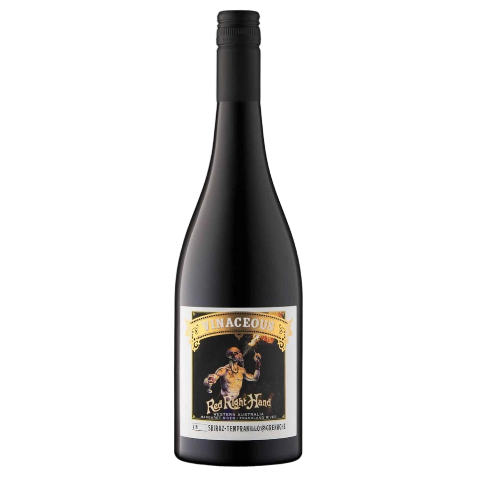 A bottle of Vinaceous Red Right Hand Shiraz Grenache Tempranillo 2023 750ml Red Wine