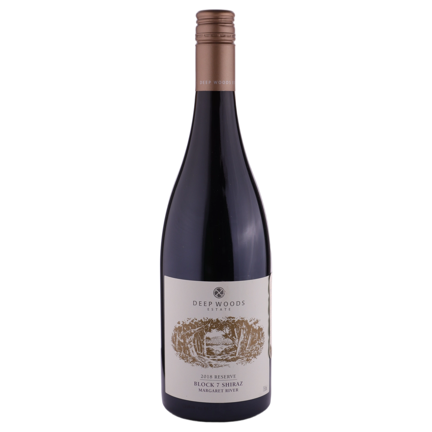 A bottle of Deep Woods Reserve Block 7 Shiraz 2018 750ml Red Wine