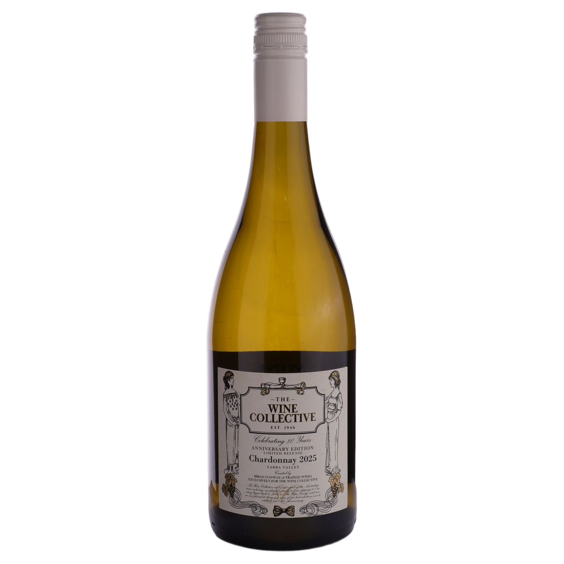 A bottle of TWC 80th Yarra Valley Trapeze Chardonnay 2025 750ml White Wine