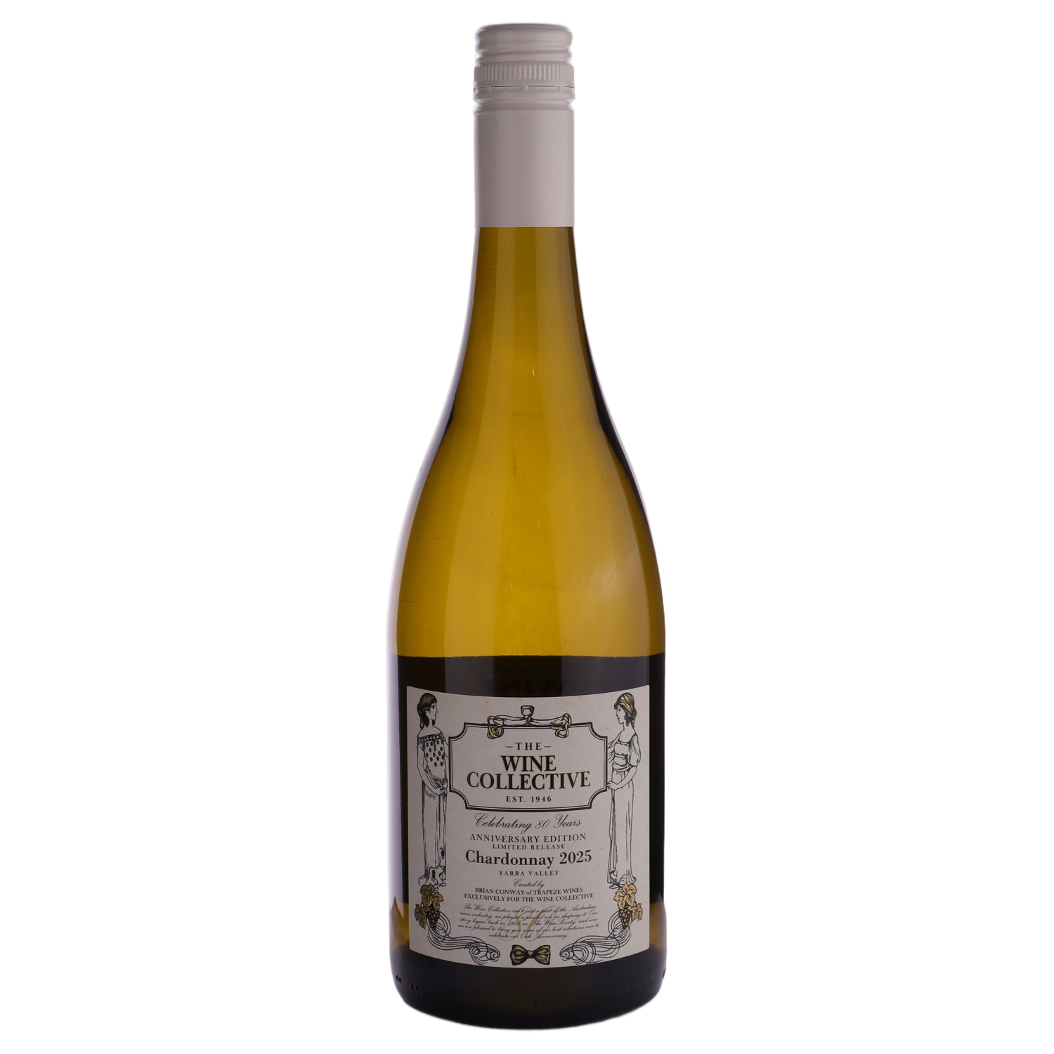 A bottle of TWC 80th Yarra Valley Trapeze Chardonnay 2025 750ml White Wine