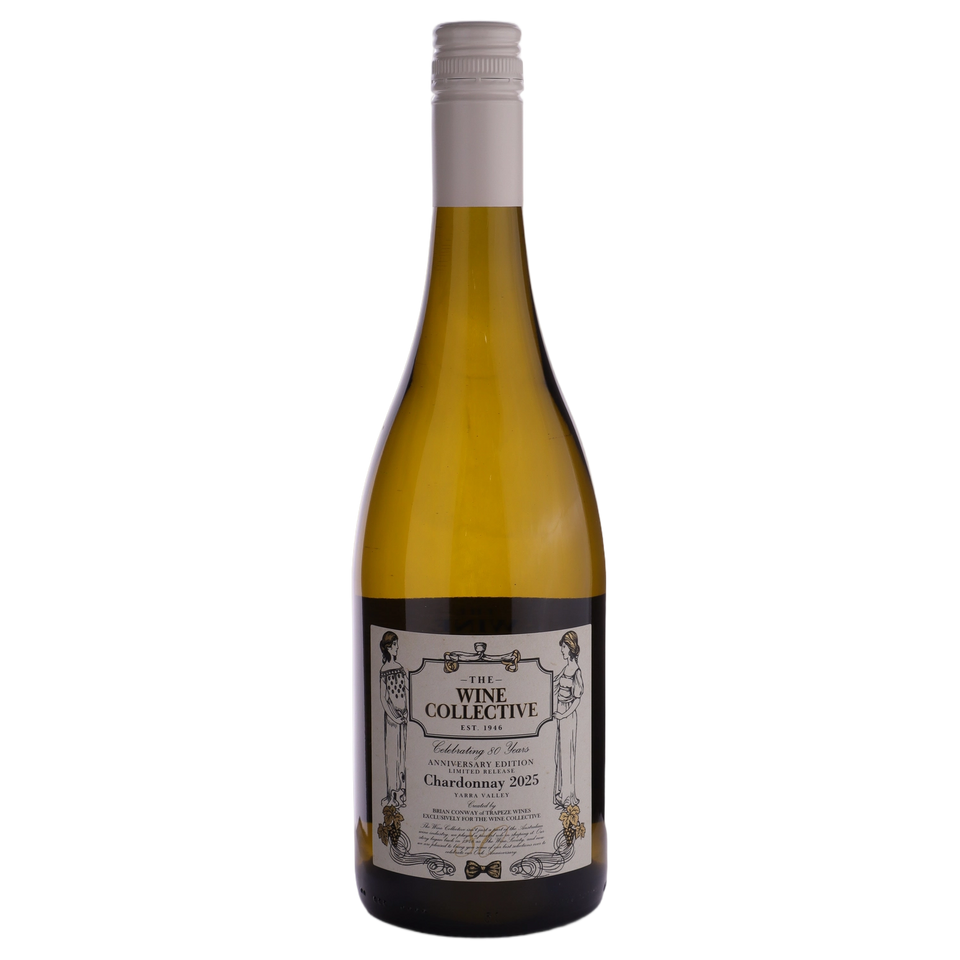 A bottle of TWC 80th Yarra Valley Trapeze Chardonnay 2025 750ml White Wine