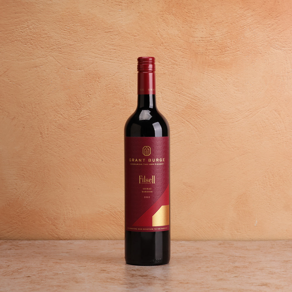 A bottle of Grant Burge Filsell Shiraz 2022 750ml Red Wine