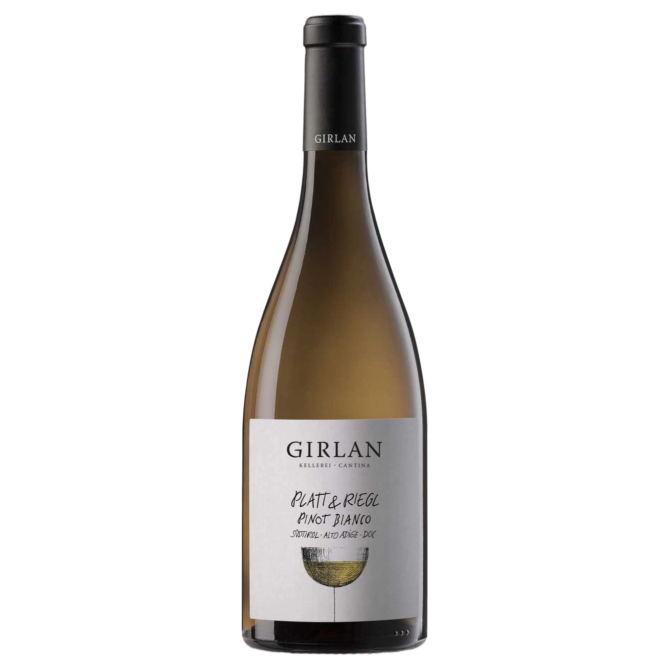 A bottle of Girlan Alto Adige Platt & Riegl Pinot Bianco 2024 750ml White Wine