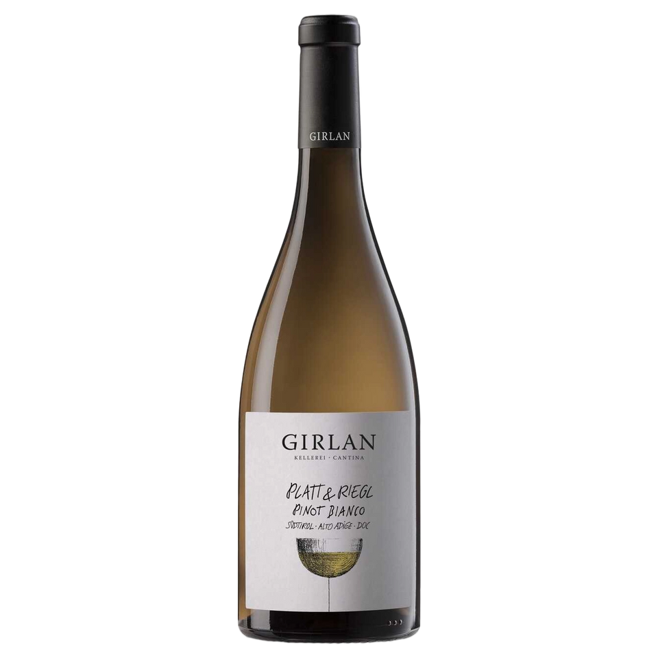 A bottle of Girlan Alto Adige Platt & Riegl Pinot Bianco 2024 750ml White Wine