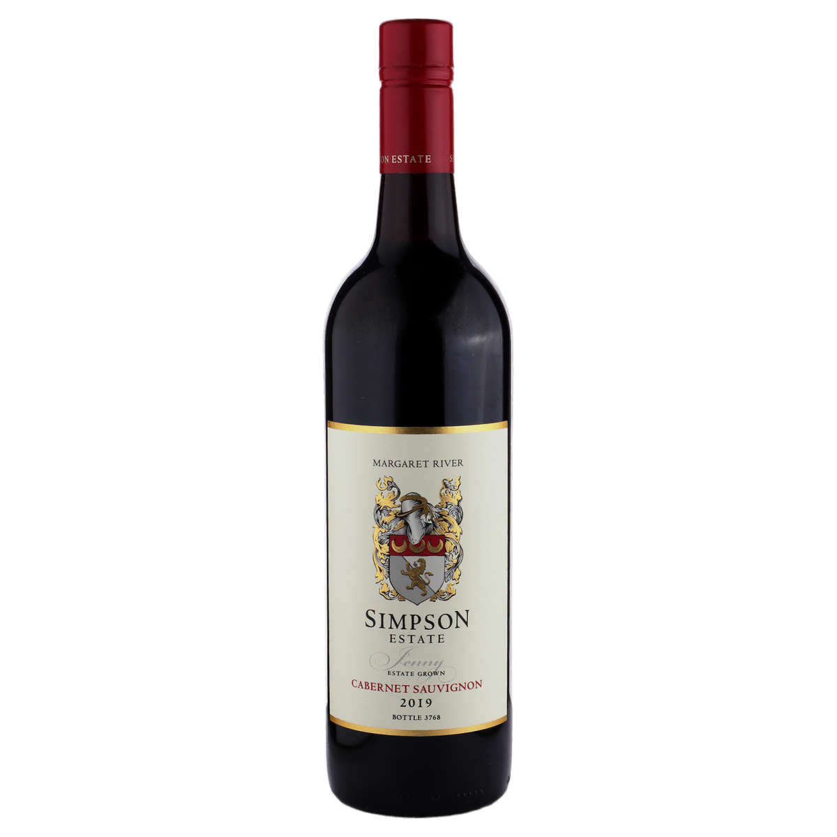 A bottle of Simpson Estate Jenny Cabernet Sauvignon 2019 750ml Red Wine