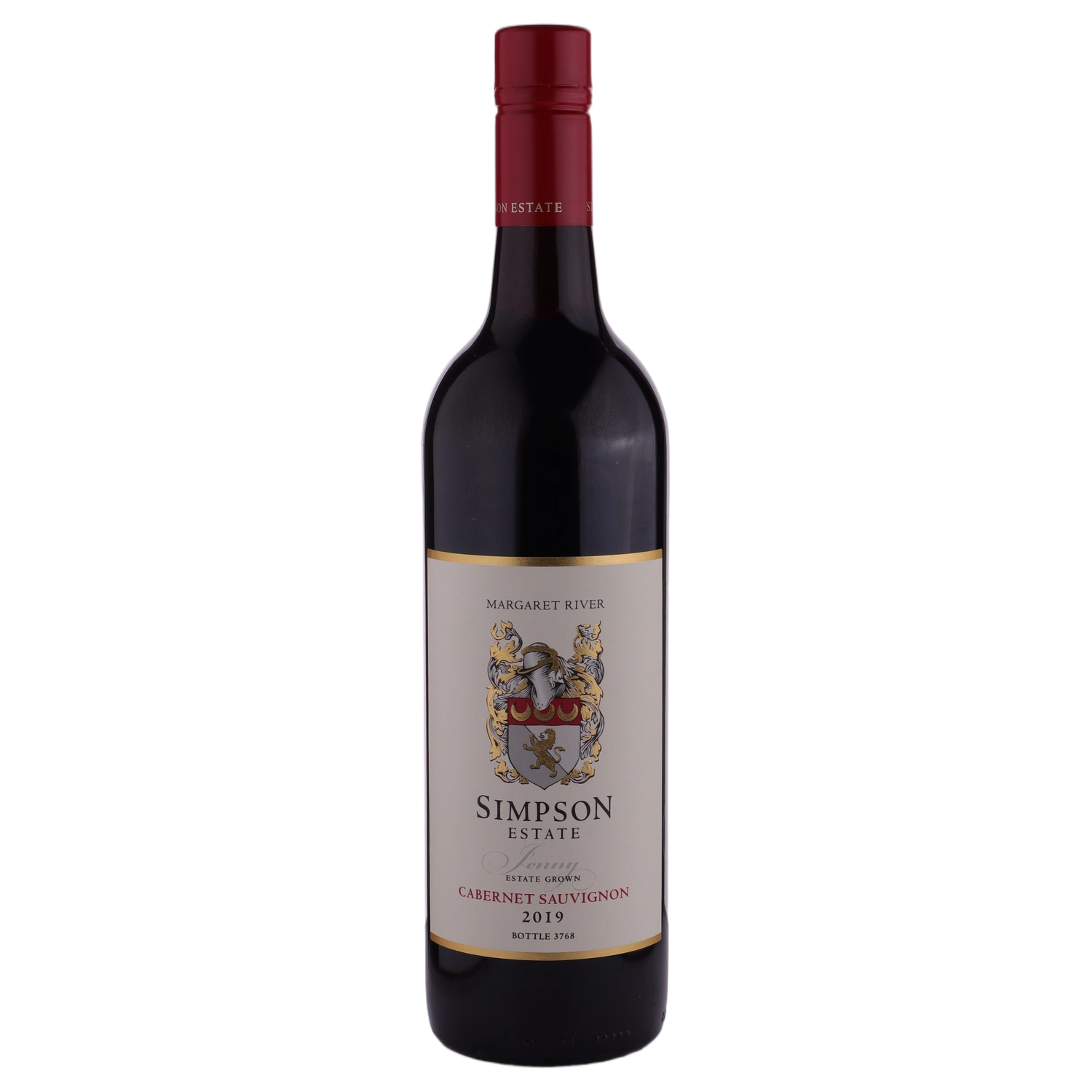 A bottle of Simpson Estate Jenny Cabernet Sauvignon 2019 750ml Red Wine