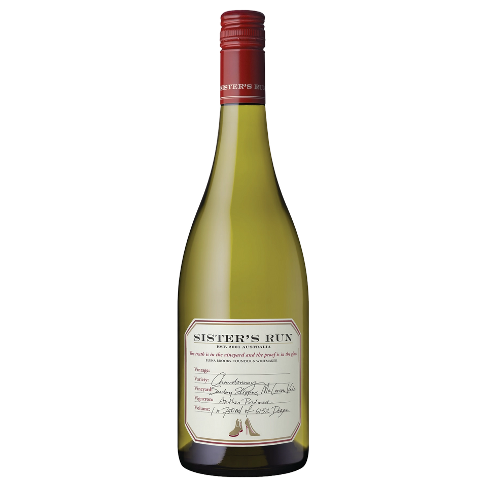 A bottle of Sister's Run Sunday Slippers Chardonnay 2025 750ml White Wine