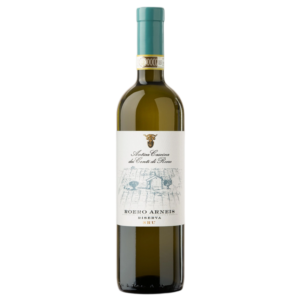 A bottle of Antica Cascina Conti Di Roero Arneis Riserva Sru DOCG 2023 750ml White Wine