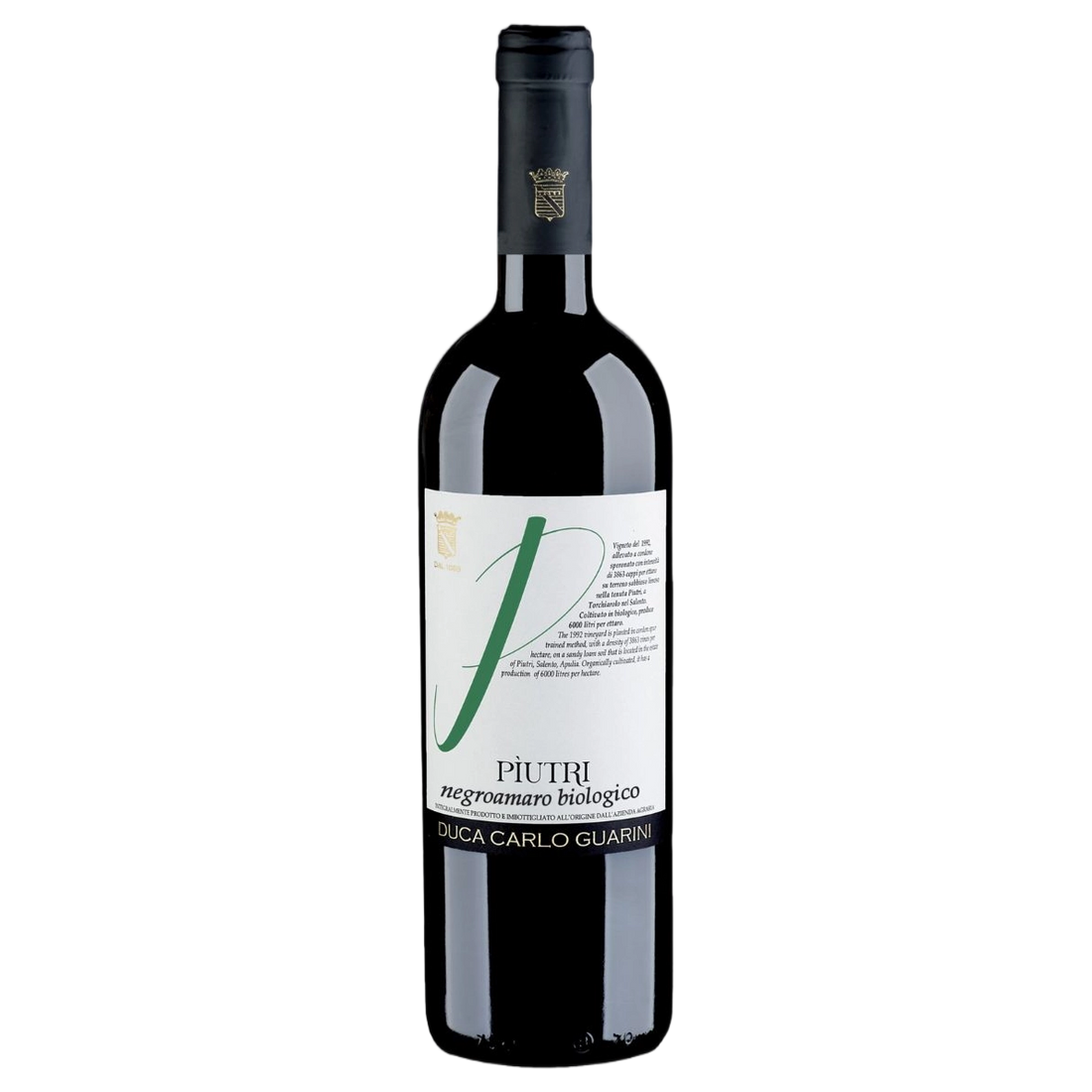 A bottle of Duca Carlo Guarini Negroamaro Piutri IGT 2022 750ml Red Wine