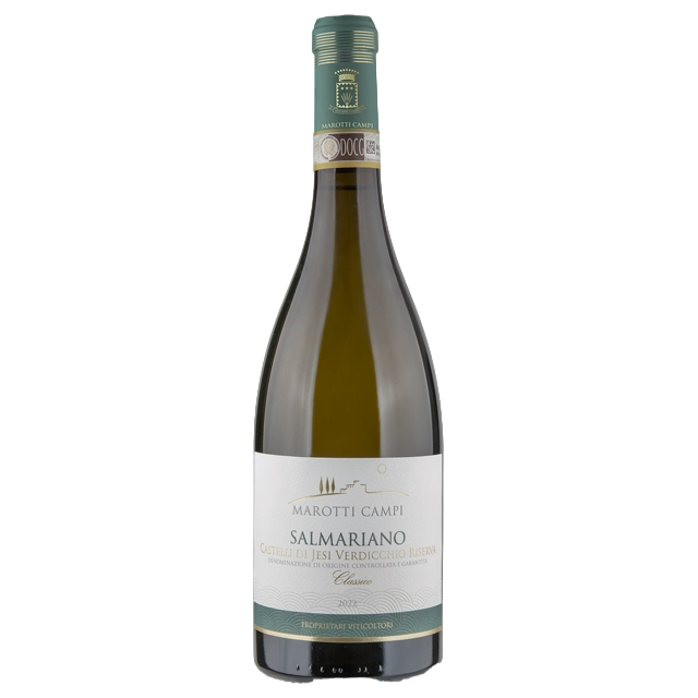 A bottle of Marotti Campi Verdicchio Di Jesi Salmariano Riserva DOCG 2022 750ml White Wine