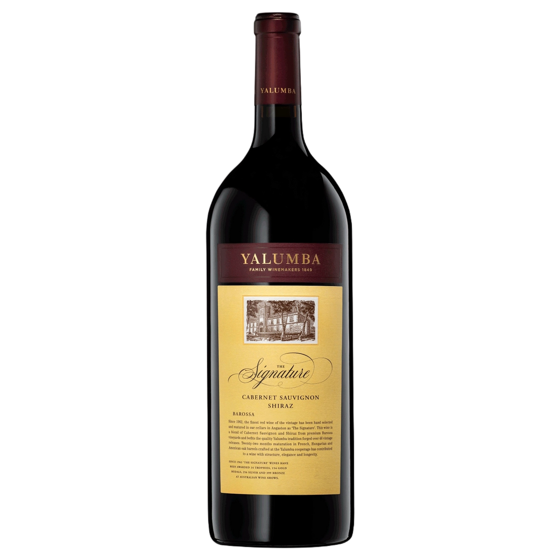 A bottle of Yalumba The Signature 2023 1500ml Red Wine