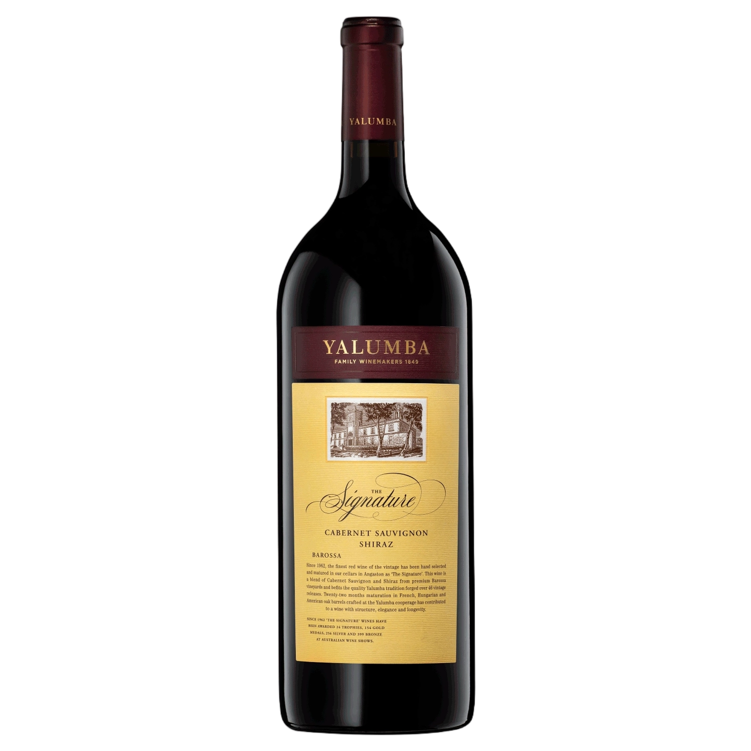 A bottle of Yalumba The Signature 2023 1500ml Red Wine