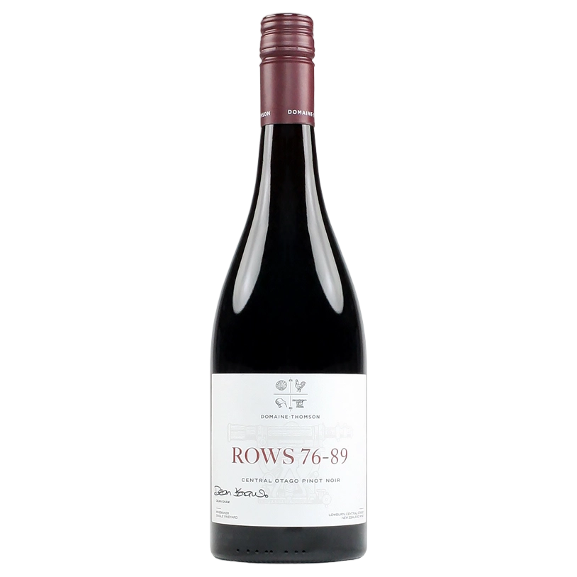 A bottle of Domaine Thomson Rows 76 89 Pinot Noir 2018 750ml Red Wine