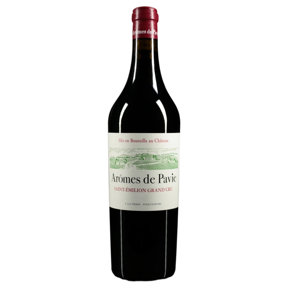 A bottle of Les Aromes De Pavie 2023 750ml Red Wine