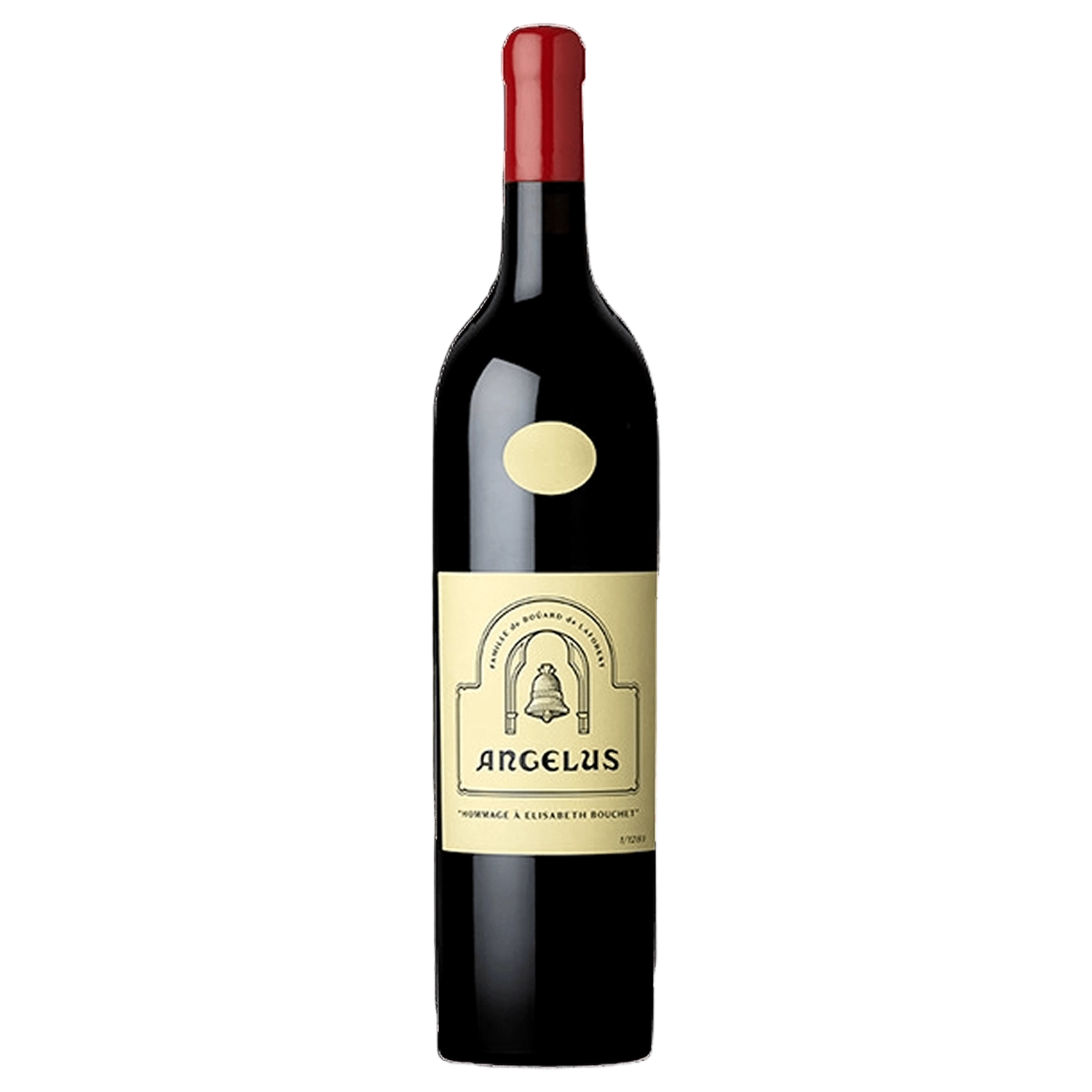 A bottle of Chateau Angelus "Hommage À Elisabeth Bouchet" 2022 750ml Red Wine