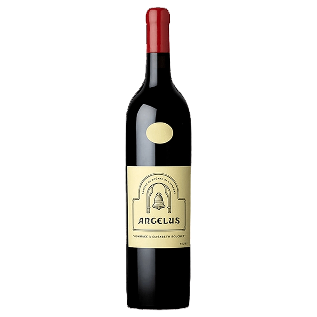 A bottle of Chateau Angelus "Hommage À Elisabeth Bouchet" 2022 1500ml Red Wine