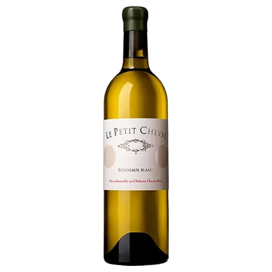 A bottle of Le Petit Cheval Blanc 2023 1500ml White Wine