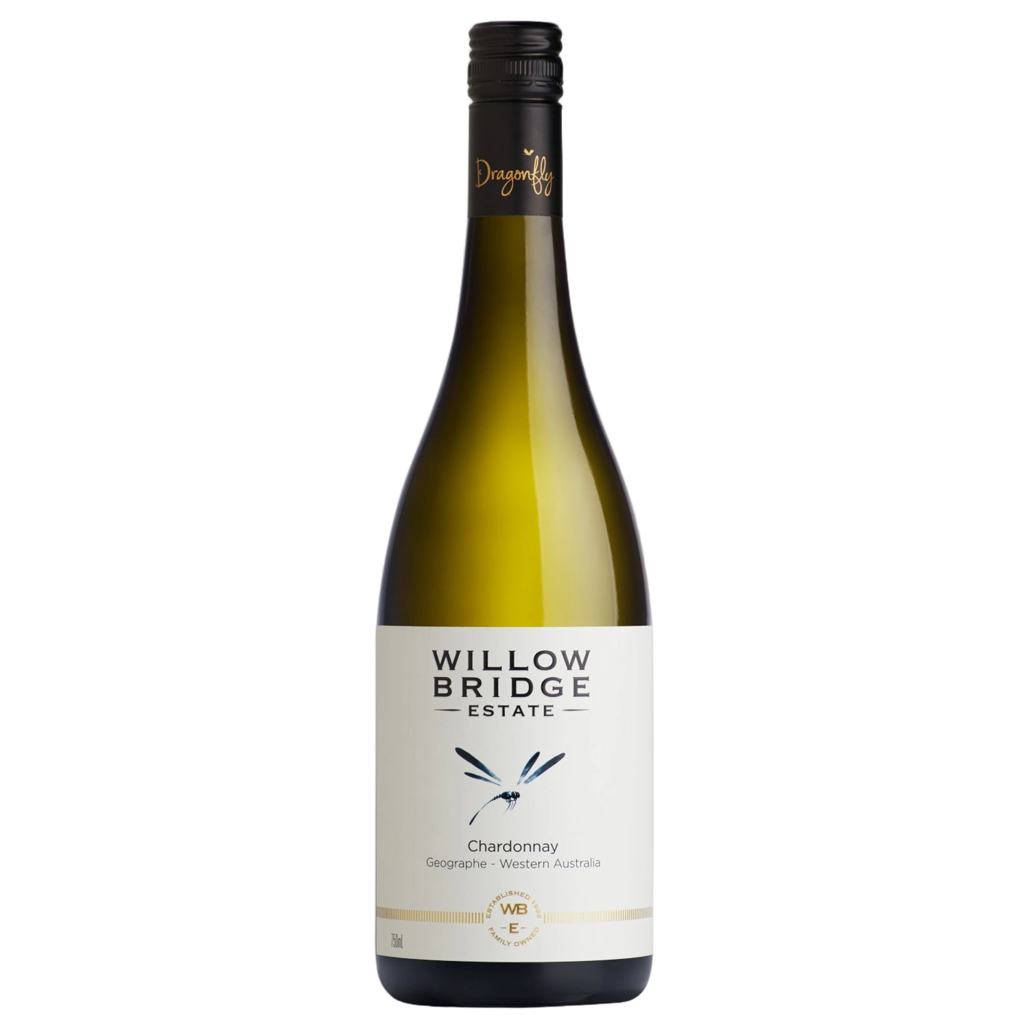 A bottle of Willow Bridge Dragon Fly Chardonnay 2025 750ml White Wine