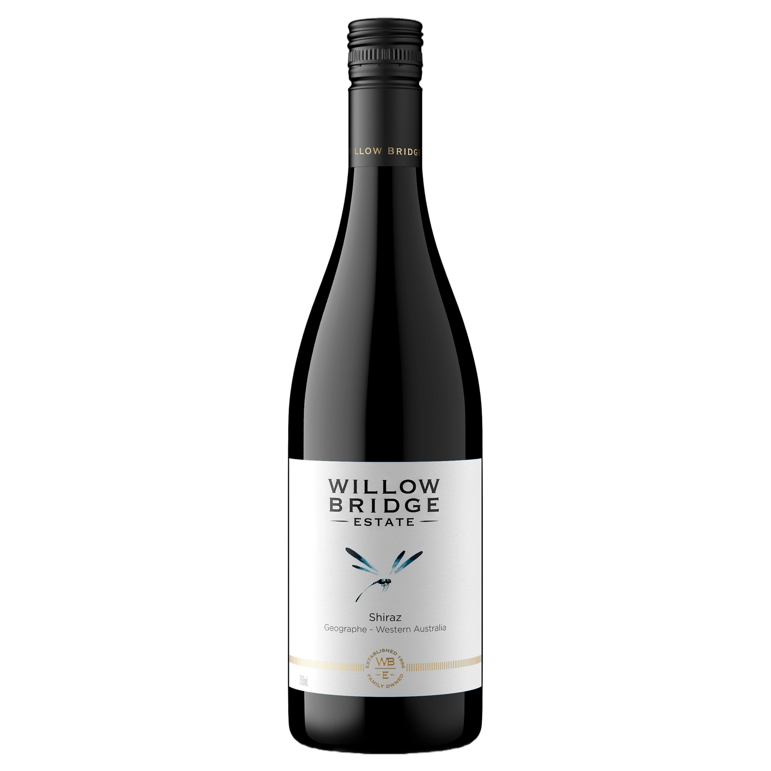 A bottle of Willow Bridge Dragon Fly Shiraz 2022 750ml Red Wine