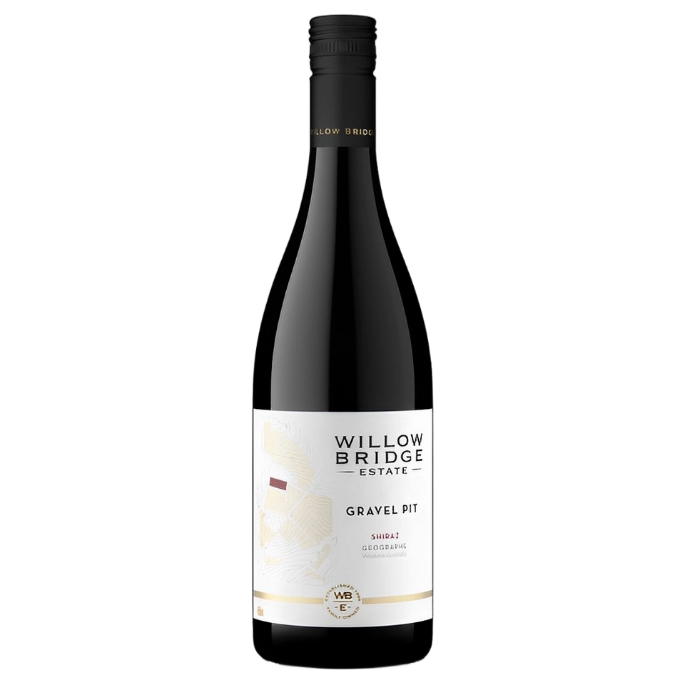 A bottle of Willow Bridge Gravel Pit Shiraz 2023 750ml Red Wine