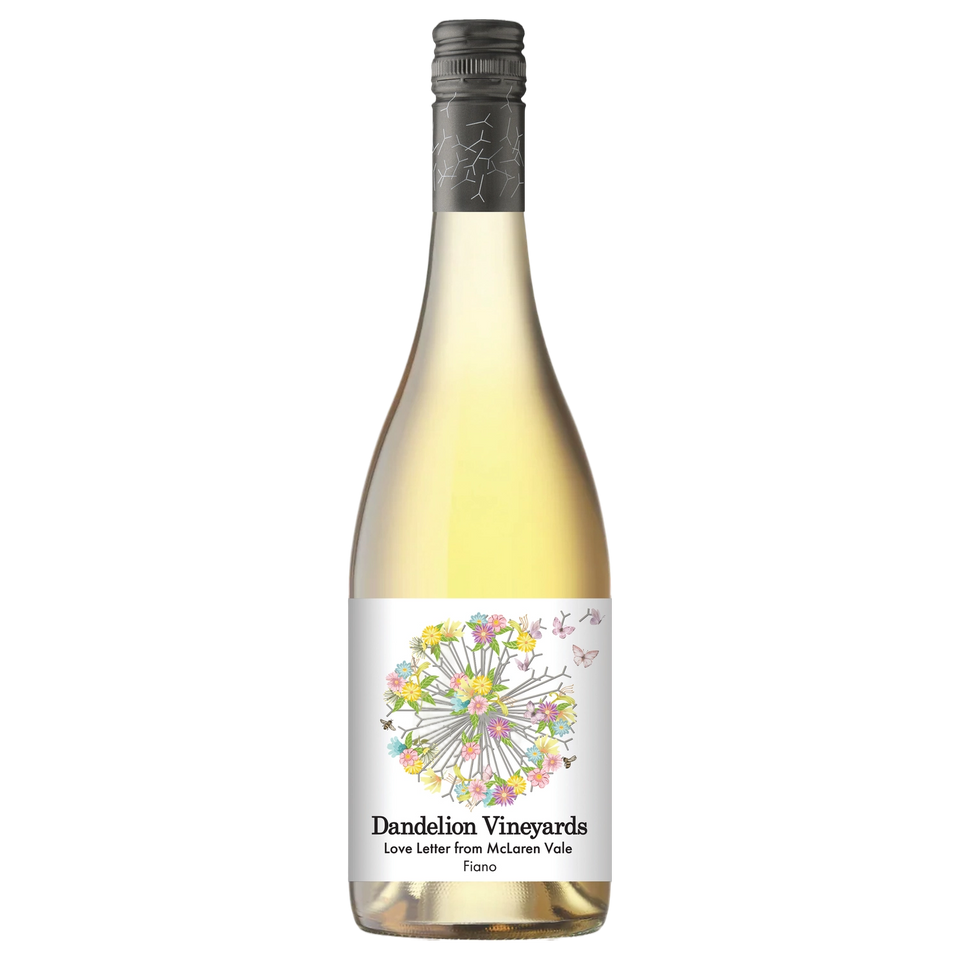 A bottle of Dandelion Vineyards Love Letter from McLaren Vale Fiano 2025 750ml White Wine