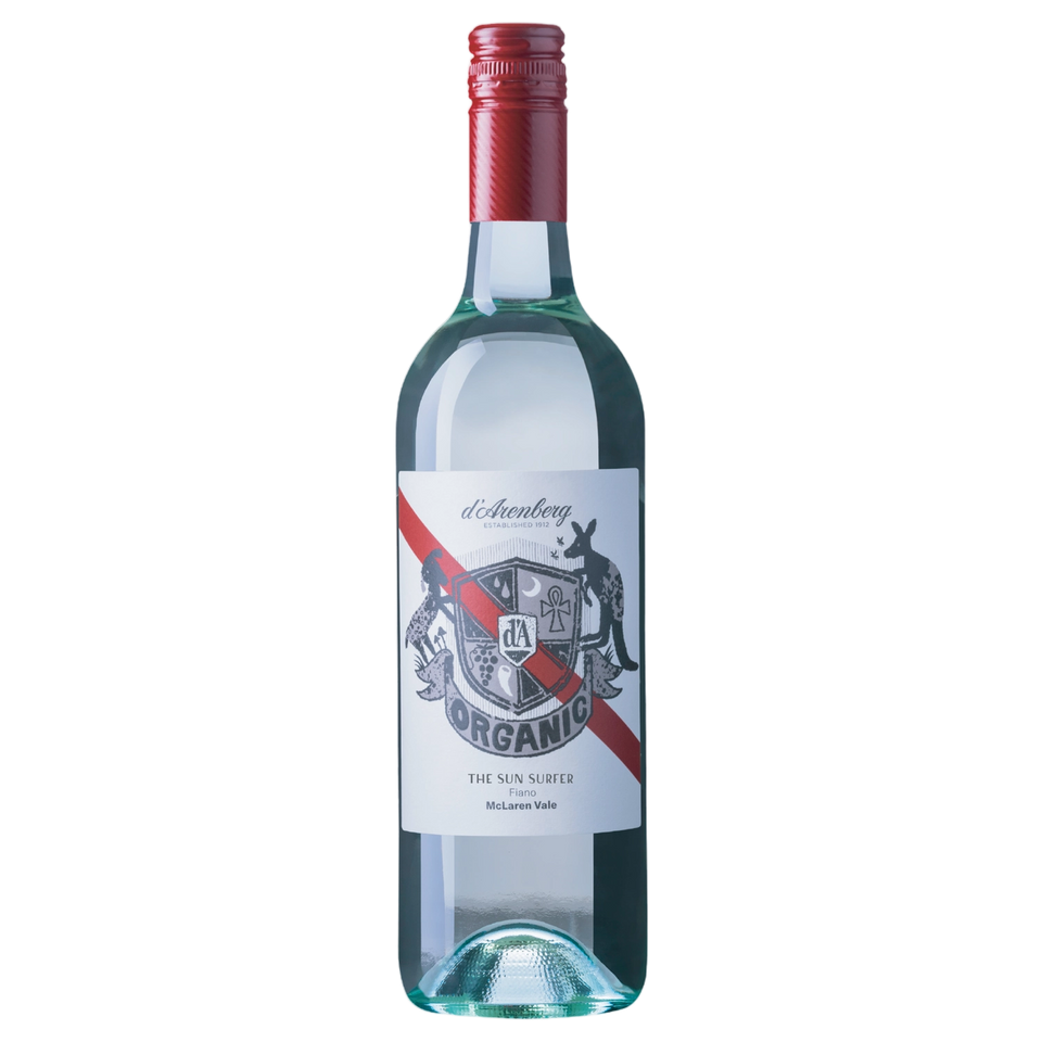 A bottle of d'Arenberg The Sun Surfer Fiano 2025 750ml White Wine