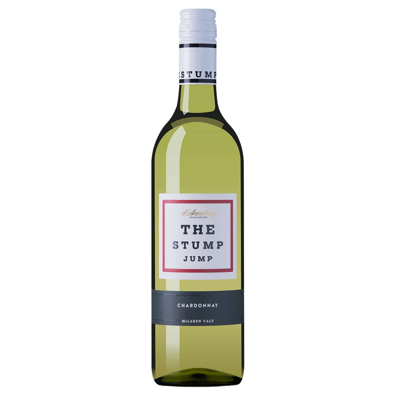A bottle of d’Arenberg The Stump Jump Lightly Wooded Chardonnay 2025 750ml White Wine