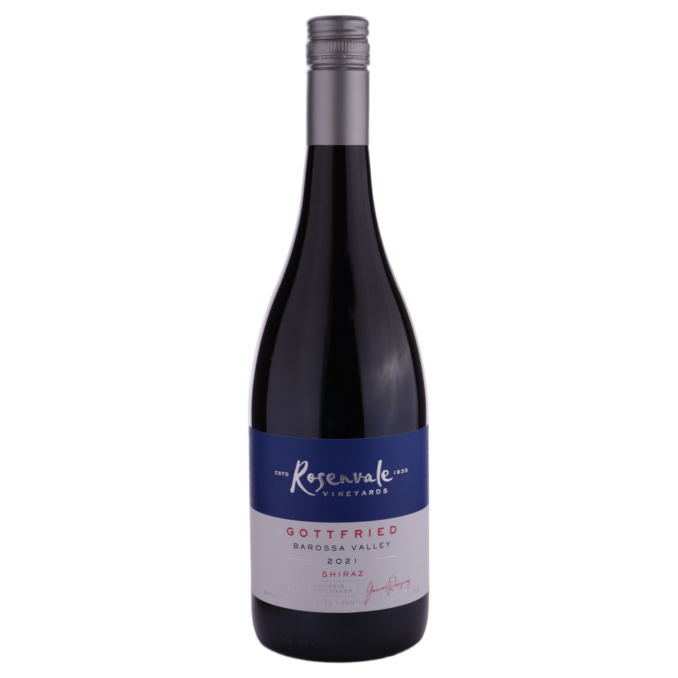 A bottle of Rosenvale Gottfried Shiraz 2021 750ml Red Wine